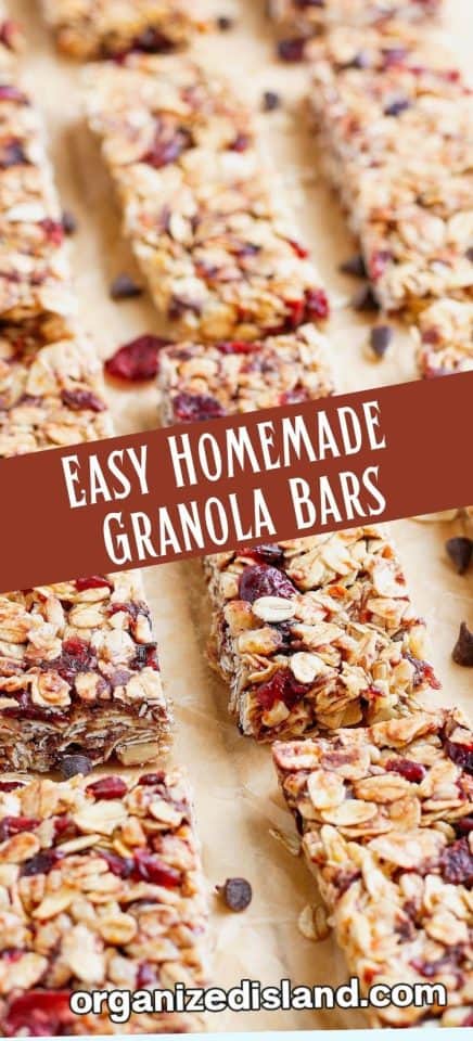 Easy Chewy Homemade Granola Bars Recipe - Organized Island