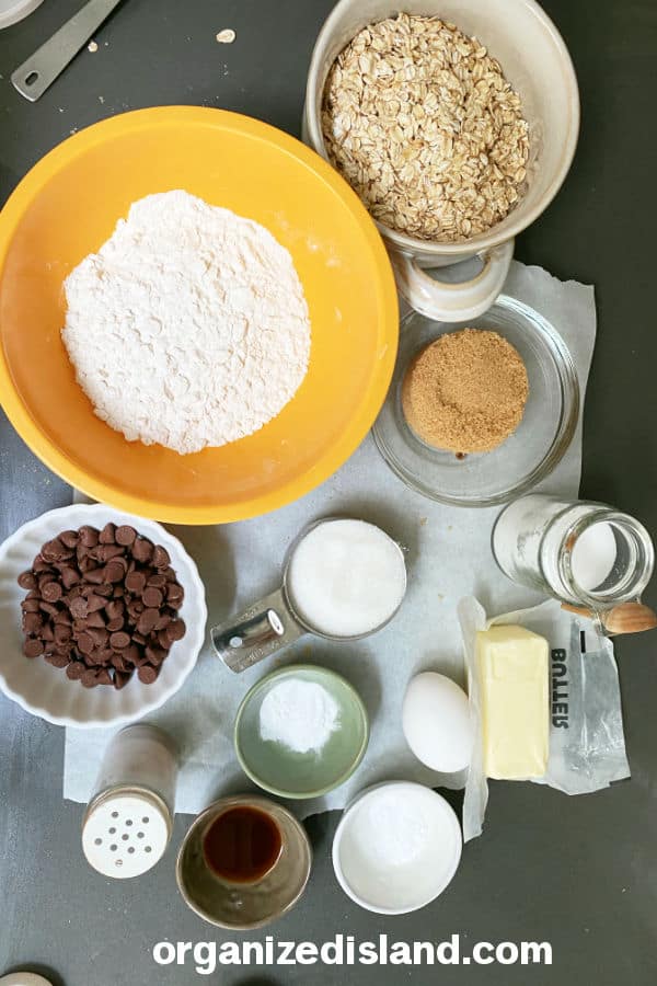 Oatmeal Chocolate Chip Cookie Ingredients