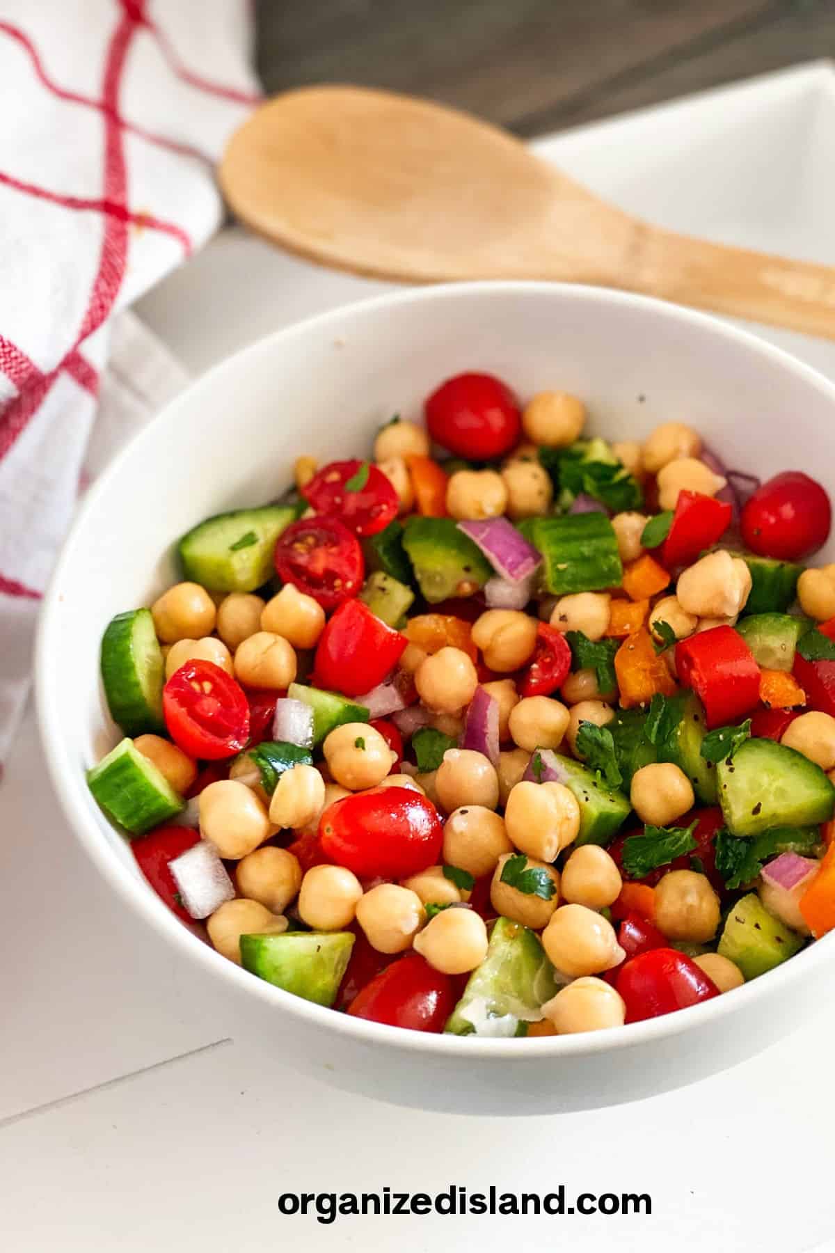 Easy Vegan Chickpea Salad in bowl