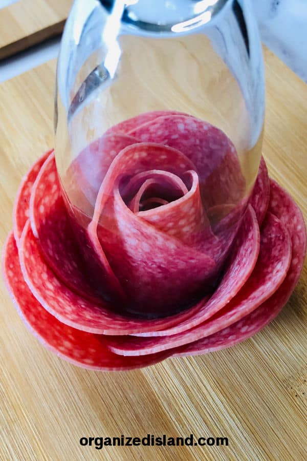 How to make Charcuterie Roses with glass