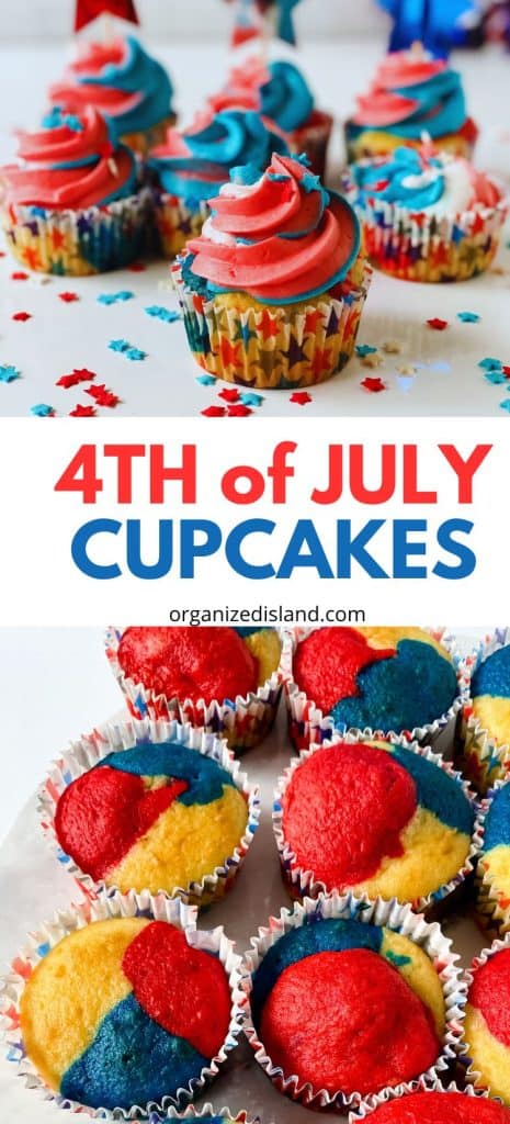 Patriotic 4th of July Cupcakes.