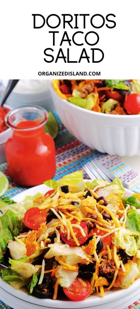 Doritos Taco salad in bowl.