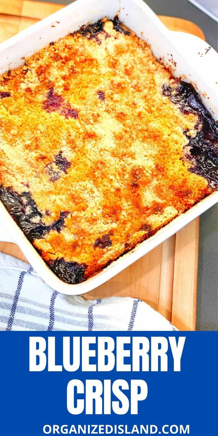Blueberry Crisp in square pan