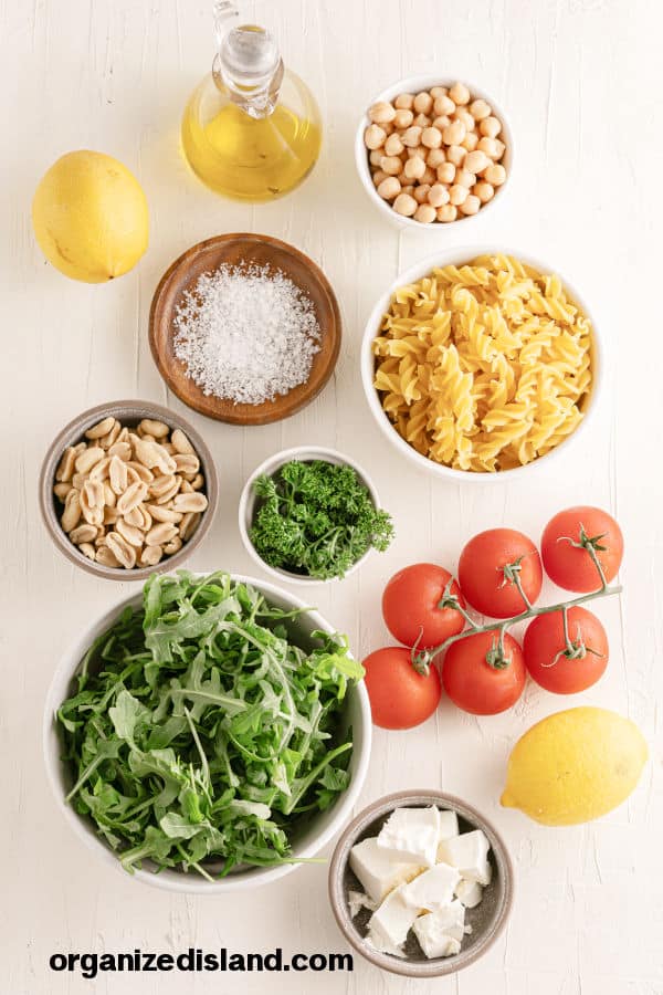 Mediterranean Pasta Salad Ingredients