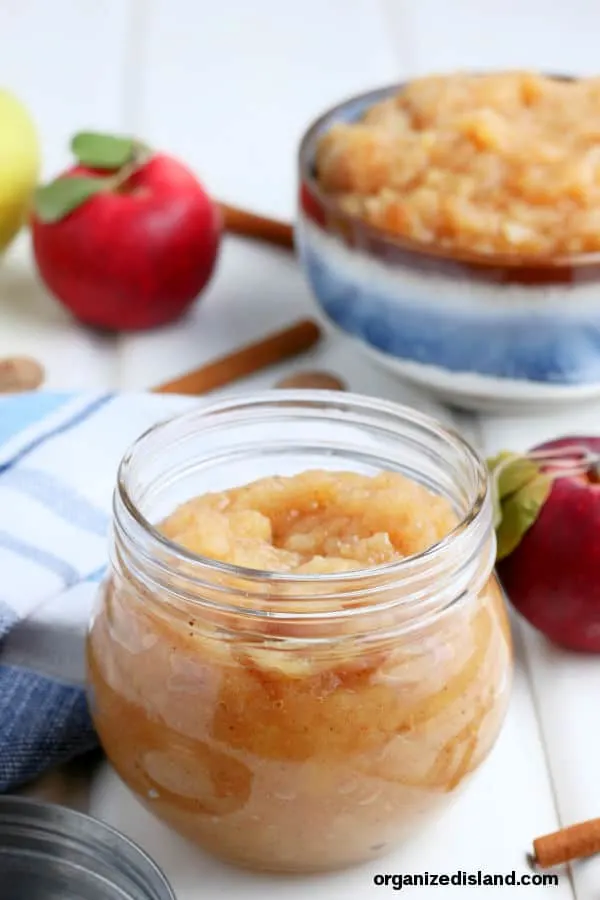 Easy Homemade Applesauce in bowl and jar
