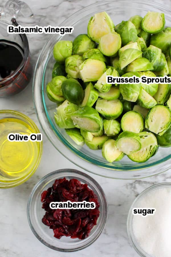 Balsamic Brussel Sprouts and Cranberries Ingredients