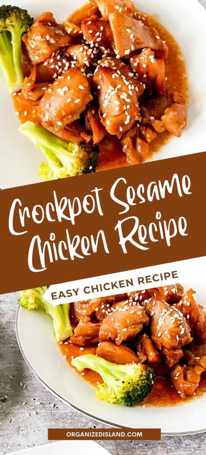 Crockpot Sesame Chicken on plate