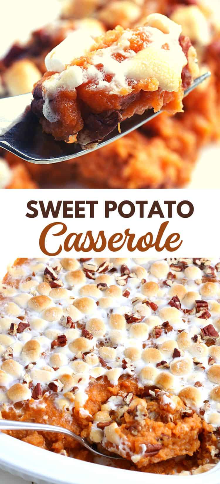 Easy Sweet Potato Casserole with Pecan Topping - Organized Island