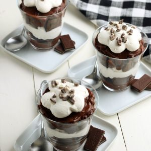 Individual chocolate layered dessert