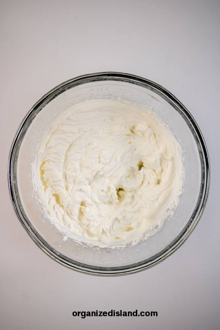 Cheesecake batter in pan