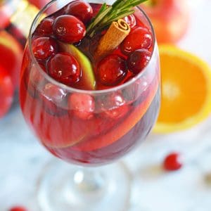 Holiday Sangria in a glass