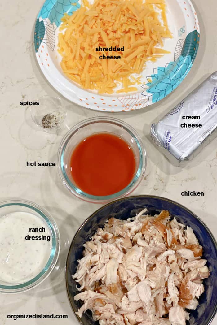 Easy Buffalo Chicken Dip Ingredients