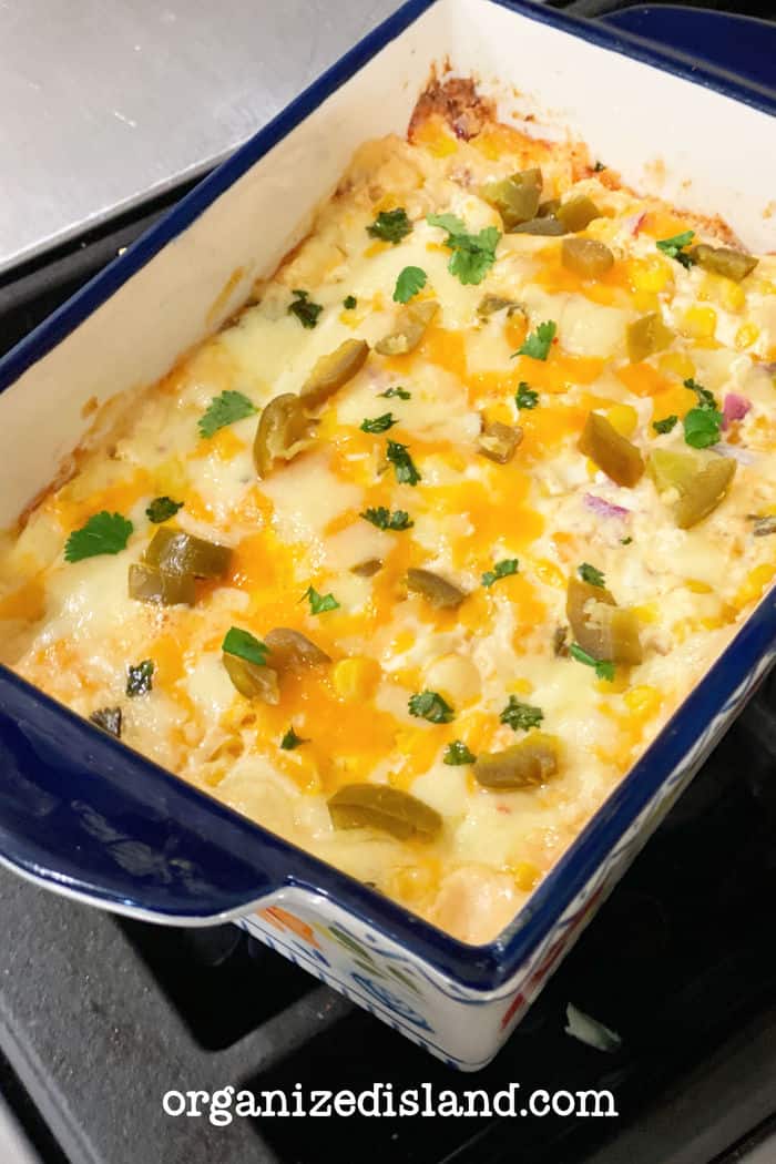 Easy Hot Corn Dip With Jalapeños Recipe card photo.
