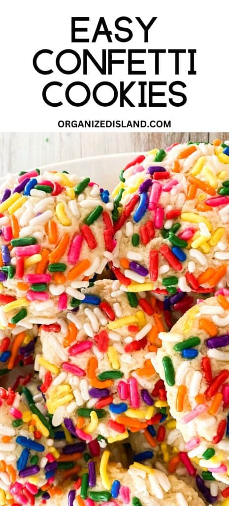 Confetti Cookies stacked.