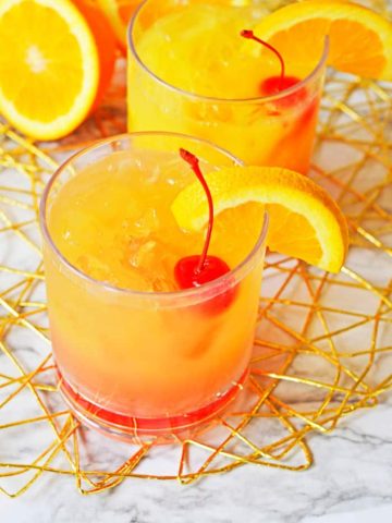 Pineapple Rum Cocktail with Fruit Juice.