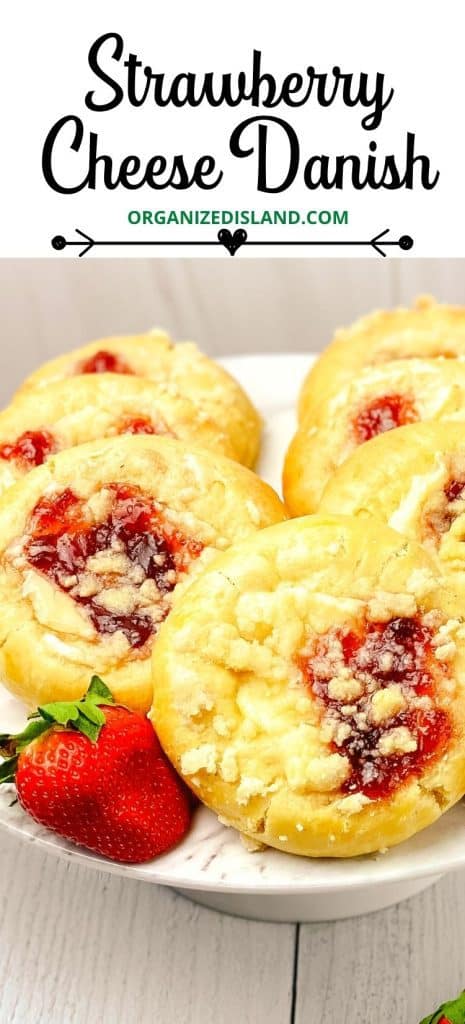 Strawberry Cheese Danishes on plate.