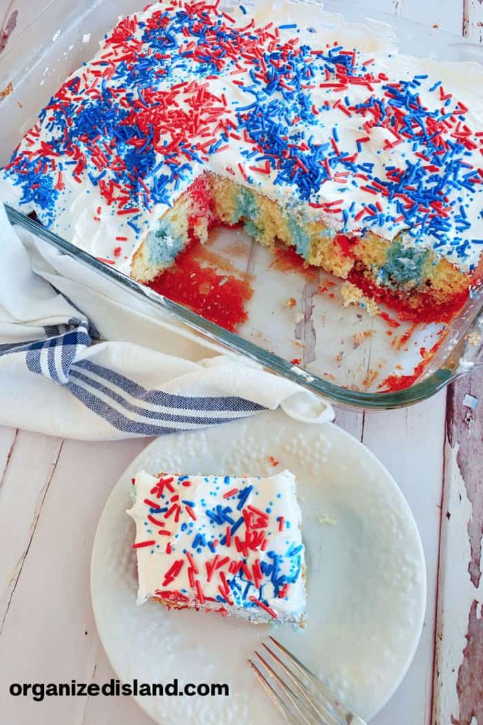 4th of July Poke Cake Organized Island