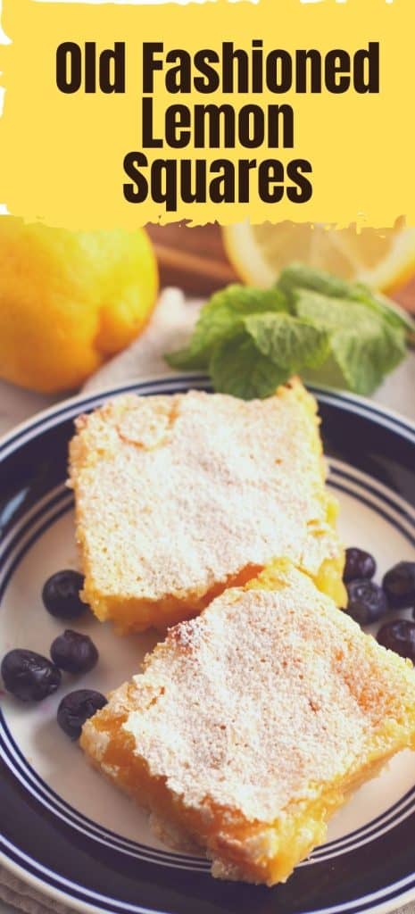 Old Fashioned Lemon Squares on plate.