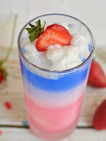 Red White and Blue Drink in glass.