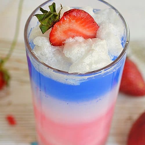 Red White and Blue Drink in glass.
