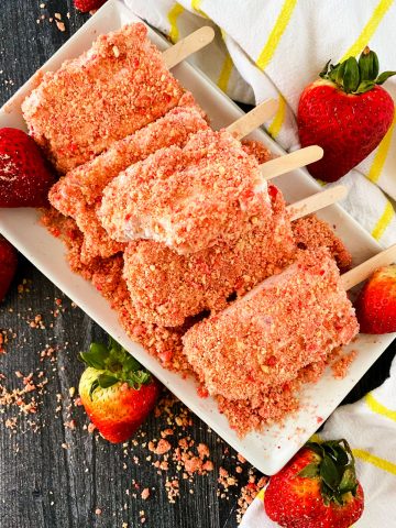Strawberry Crunch Popsicles