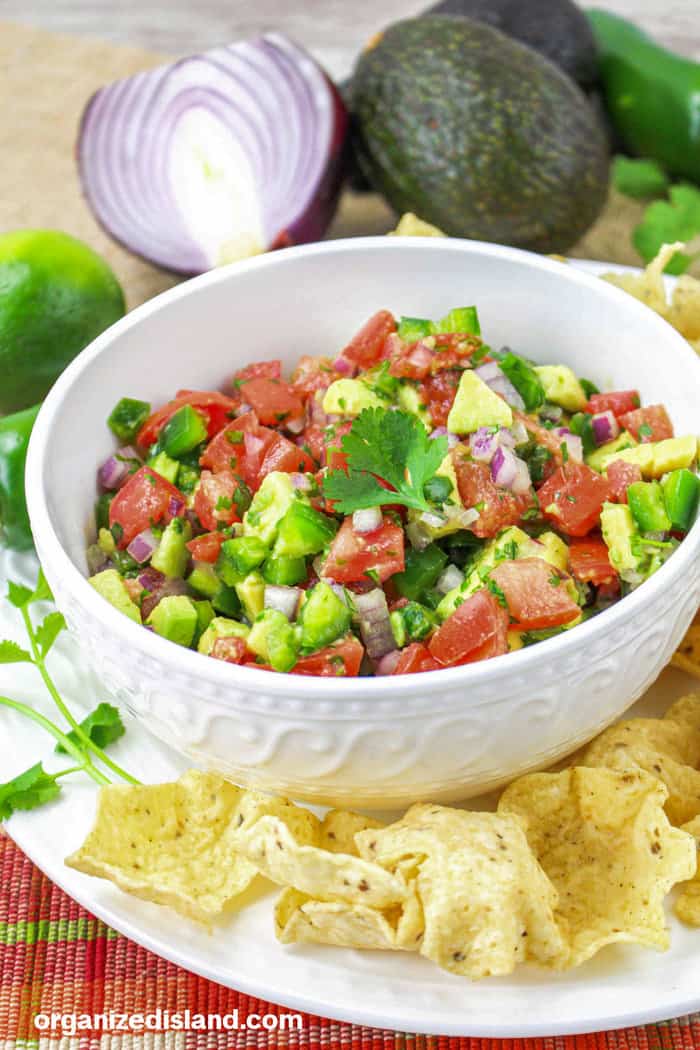 Pico De Gallo With Avocado Organized Island