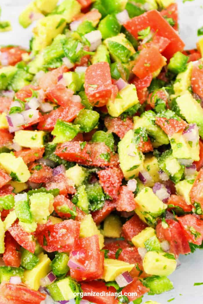 Pico De Gallo With Avocado Organized Island