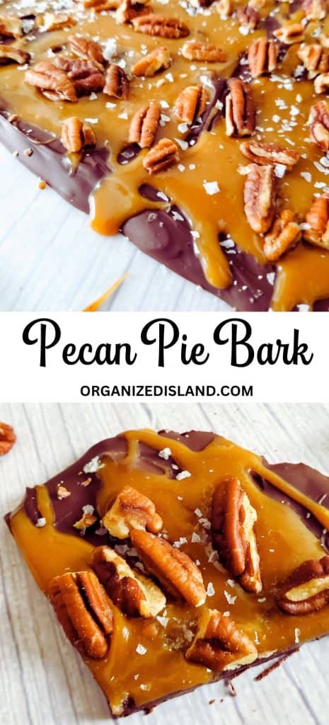 Pecan Pie Bark on plate.