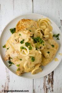 Pork Chops with Cream of Mushroom Soup on olate.