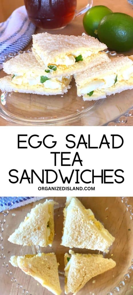 Egg Salad Tea Sandwiches on plate.