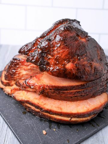 Smoked Ham on platter.
