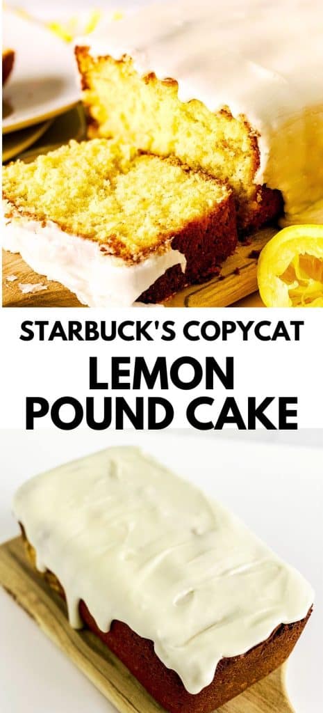 Starbucks Lemon Pound Cake on tray.