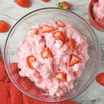 Strawberry Fluff in bowl.