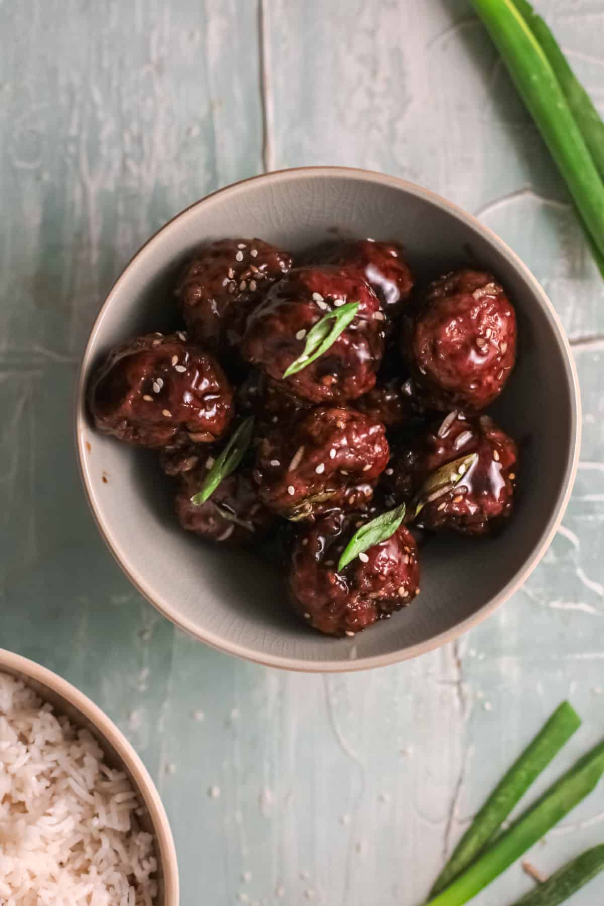 Sticky Meatballs in bowl.