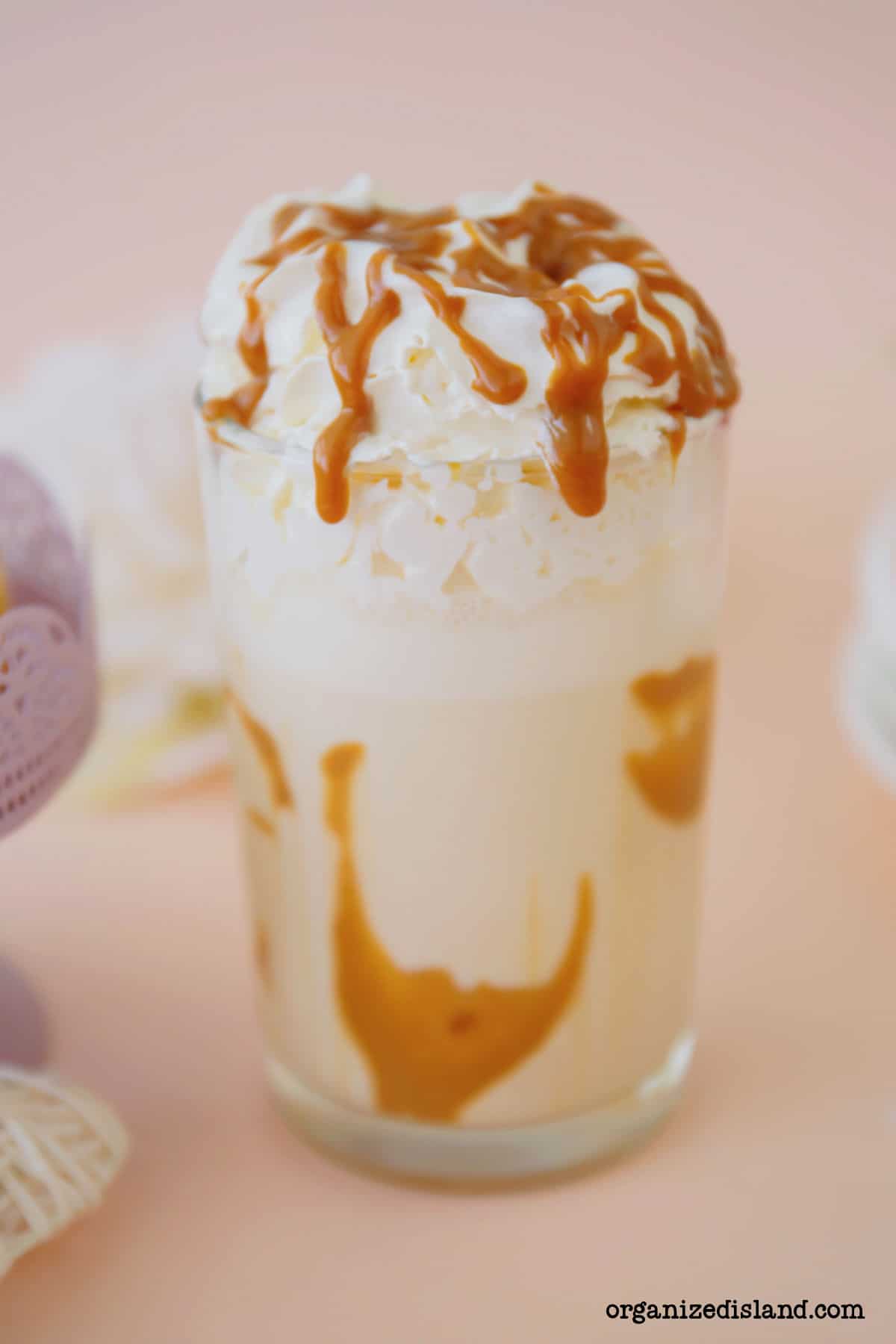 Caramel Milkshake in glass.