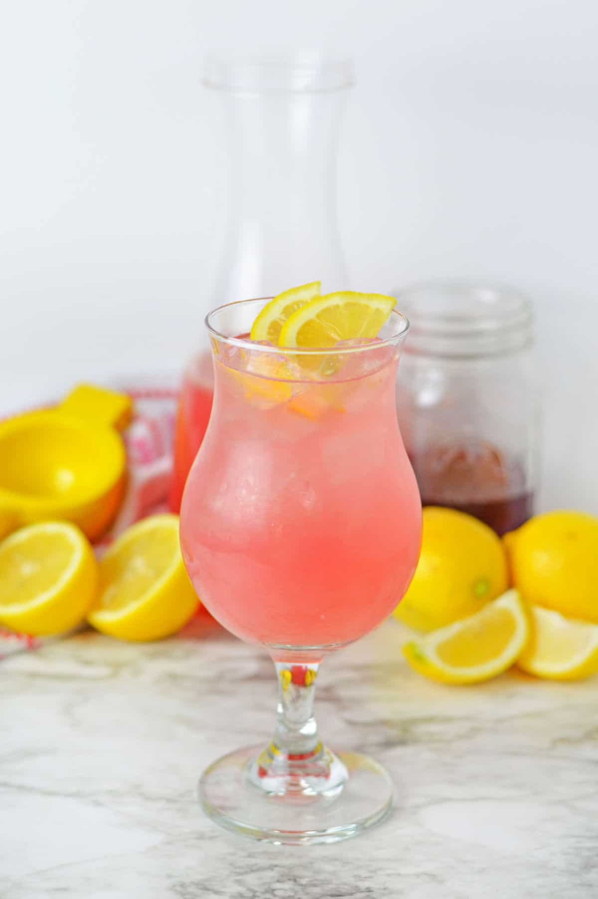 Best Pink Lemonade in glass.