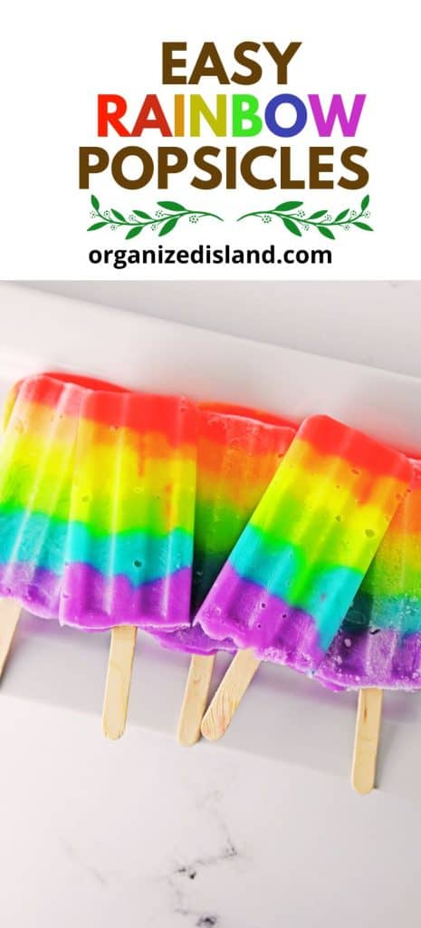 Rainbow Popsicles on plate.