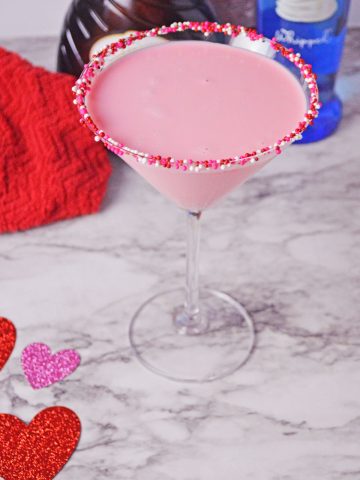 Pink Martini in glass.