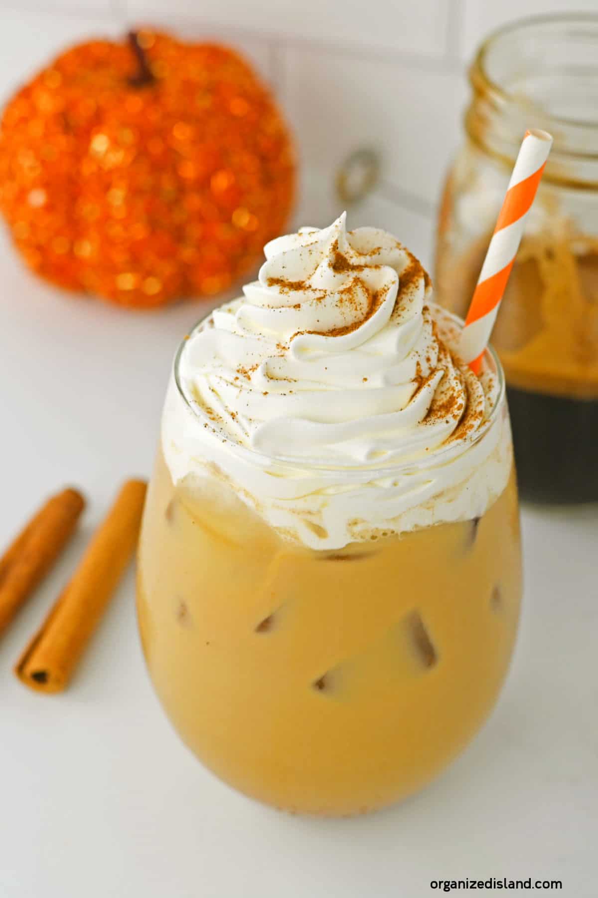 Iced Pumpkin Spice Latte Starbucks Copycat Recipe by Organized Island