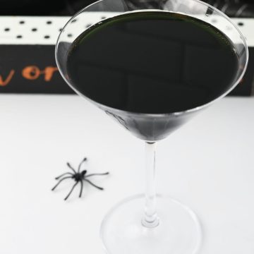 Homemade Black-Martini cocktail.