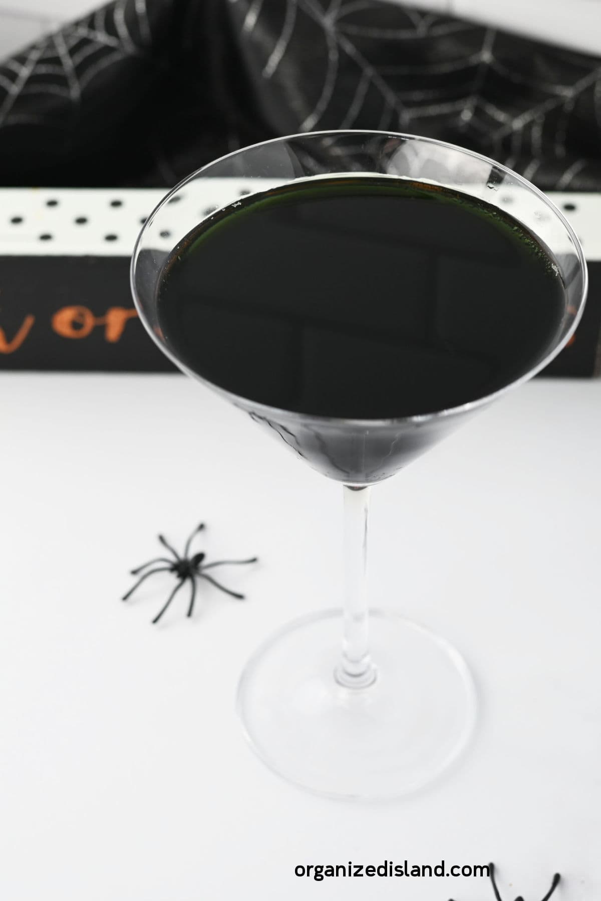 Homemade Black-Martini cocktail.