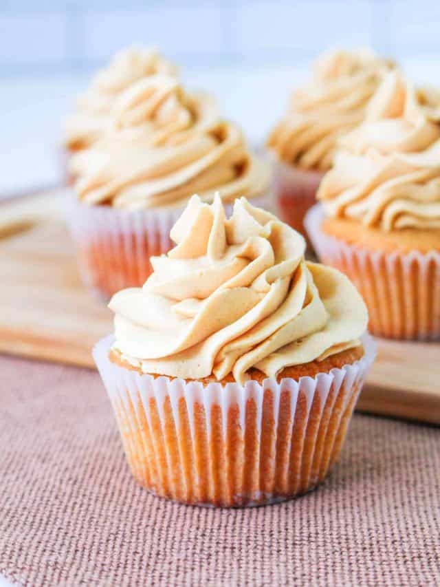 PEANUT BUTTER CUPCAKES WITH PEANUT BUTTER FROSTING STORY