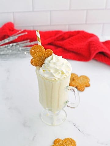 Gingerbread Milkshake with whipped cream and gingerbread cookie.