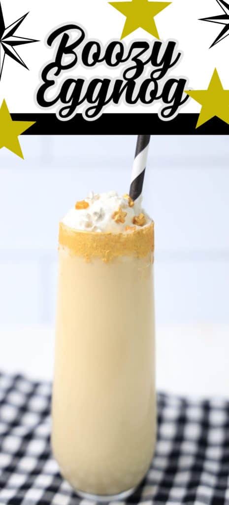Boozy Spiked Eggnog in glass.