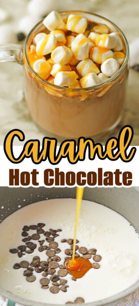 Caramel Hot Chocolate in mug.