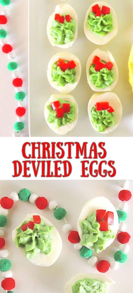 Christmas Deviled Eggs on plate