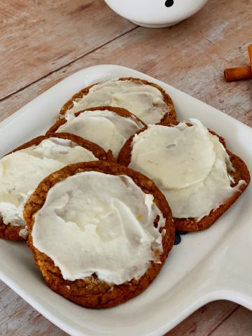 Frosted Molasses Cookies on plate