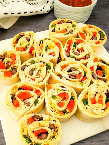 Mexican Roll Ups Appetizer on plate.