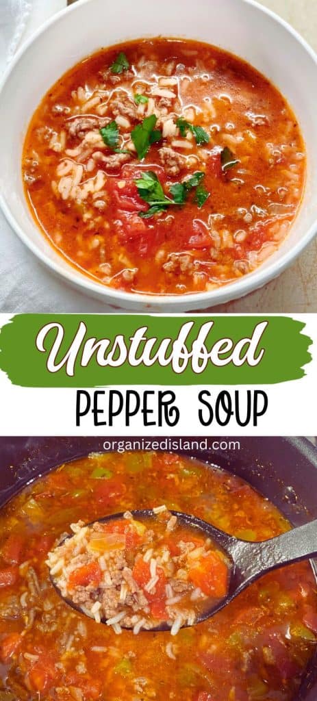 Easy Unstuffed Pepper Soup Recipe - Organized Island