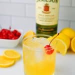 Jameson Whiskey Sour on counter.